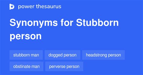 synonym for stubborn person
